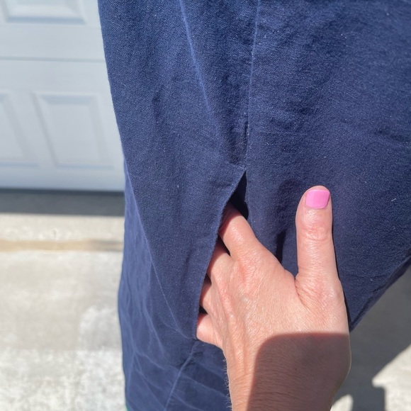 J. Crew Blue and Green Embroidered Linen Blend Sleeveless Sundress, Size Small - Picture 3 of 10